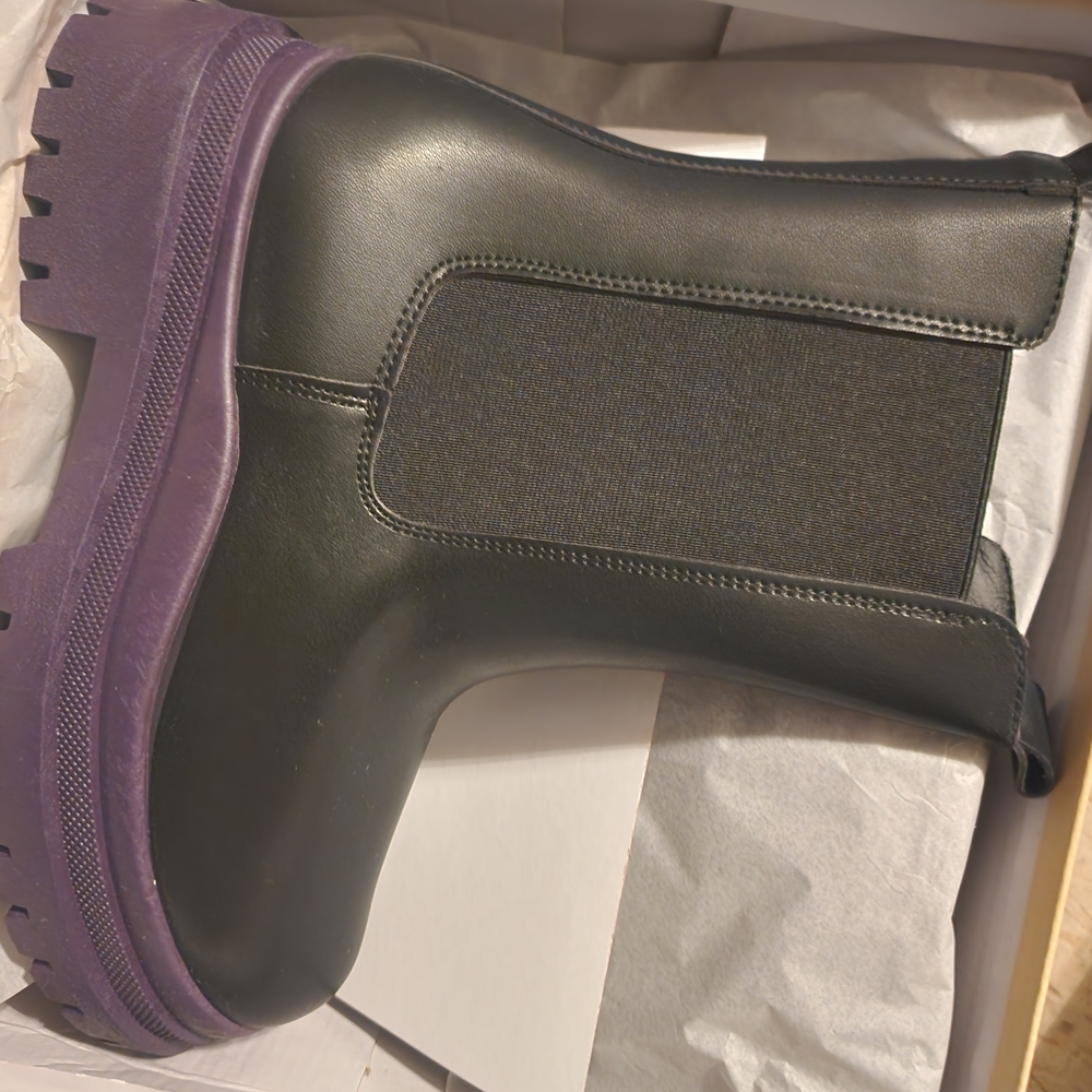 Black and Purple Women's Boots